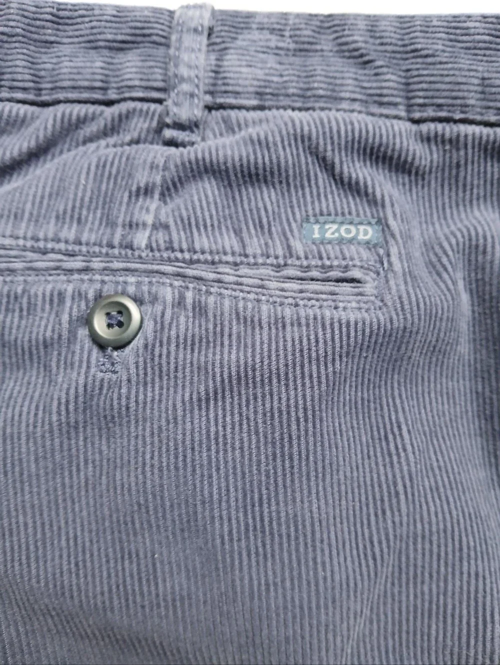 Vintage IZOD Corduroy Pants Mens 40x30 Relaxed Fit Navy Blue Cotton Casual Y2K